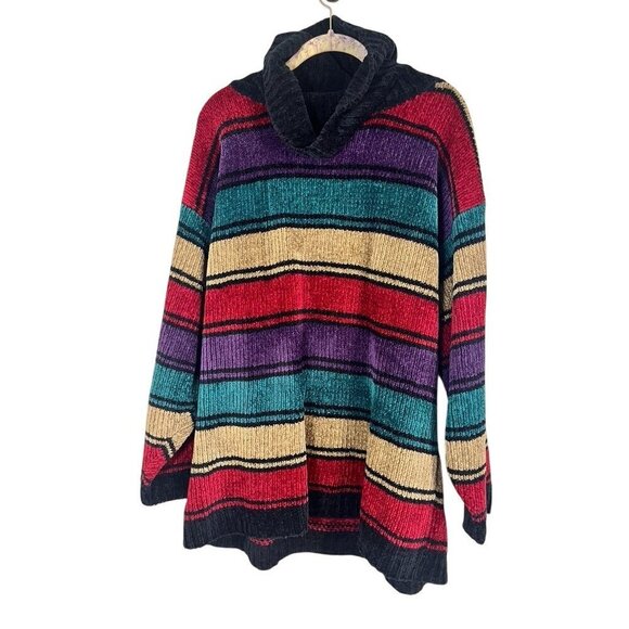 Dana Scott Sweaters - Retro Knit Striped Sweater L Red Academia Preppy Grunge Classic Preppy Chic 80s